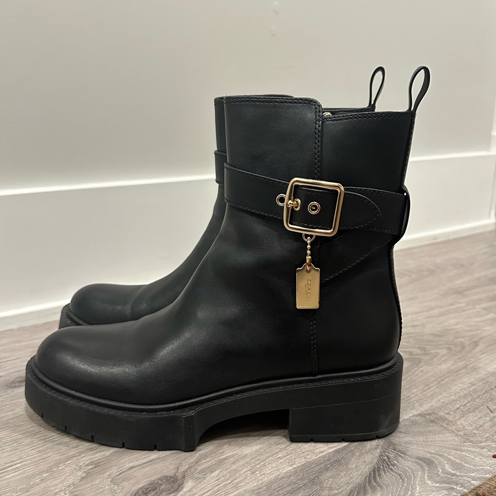 Coach Lacey Leather Ankle Boots